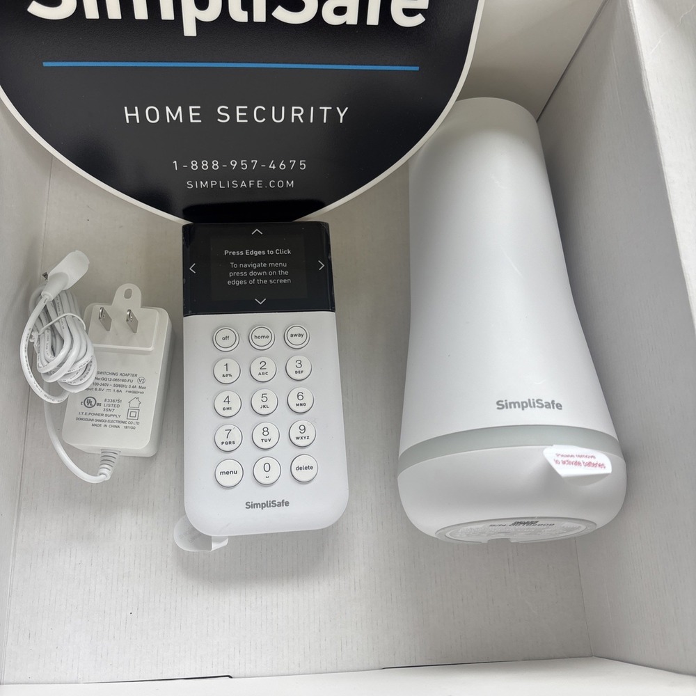 Simply Safe Security System Base Unit AC Adapter Keypad Entry Motion Sensor Key - Picture 2 of 5